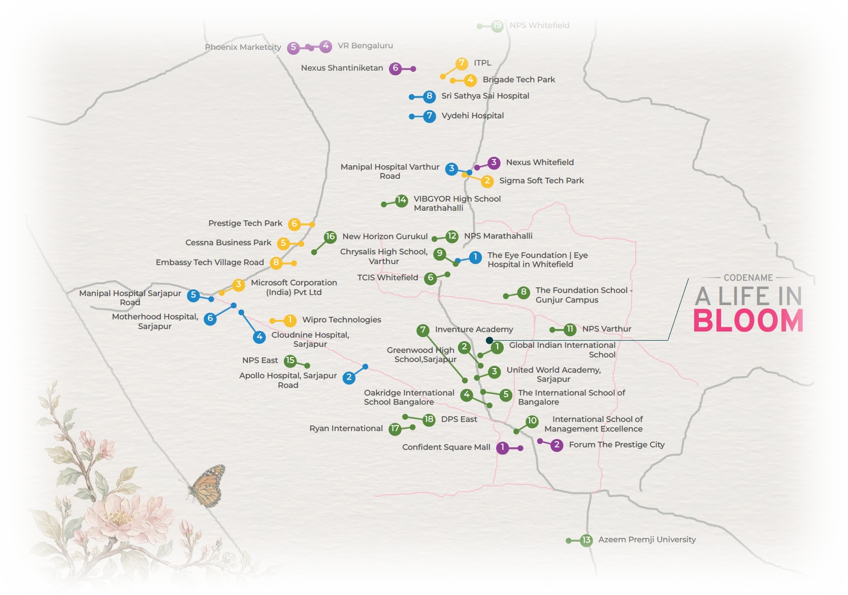 Map of East Bengaluru
